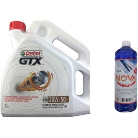 Resim Castrol Gtx 20w-50 Sentetik Motor Yağı 4 L + Cam Suyu 1 L 