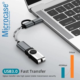 Resim Microcase 2in1 Type C To Micro USB 3.0 Otg Adaptör - Siyah AL2598 