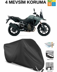 Resim AutoEN SUZUKİ V-STROM 800 DAYANIKLI KİLİT UYUMLU SU GEÇİRMEZ MOTOSİKLET BRANDASI-SİYAH 