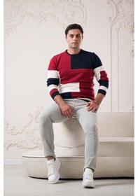 Resim Dorss Slimfit Sıfır Tasarımyaka Desenli Pamuklu Erkek Spor Kazak 001 