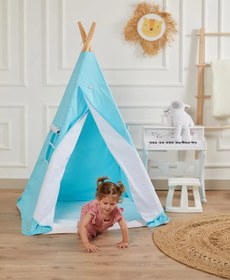 Resim Kızılderili Çocuk Oyun Çadırı - Turkuaz 