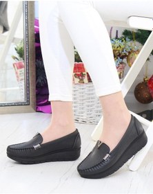 Resim Neyna 020 Siyah V Toka Günlük Dolgu Topuk Kadın Ayakkabı-siyah Siyah 