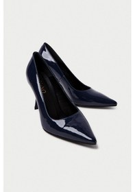 Resim Mubiano Hakiki Deri Mb972-lcv Kadın İnce 9 Cm Topuklu Rugan Lacivert Stiletto & Topuklu Ayakkabı Lacivert 