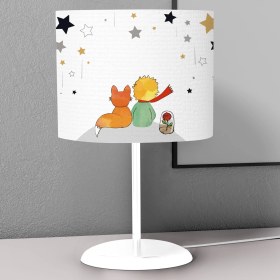 Resim instababyrooms Çocuk ve Tilki Desenli Çocuk Odası Dijital Baskılı Çocuk Odası Masaüstü Abajur Avize 