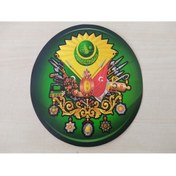 Resim DNZSM OSMANLI TUĞRASI STİCKER YEŞİL 14,5x13,5cm Osmanlı Tuğrası Etiketi - OSMANLI TUĞRASI ÇIKARTMASI 