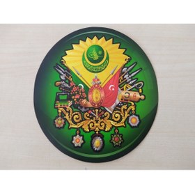 Resim DNZSM OSMANLI TUĞRASI STİCKER YEŞİL 14,5x13,5cm Osmanlı Tuğrası Etiketi - OSMANLI TUĞRASI ÇIKARTMASI 