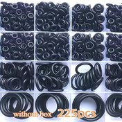 Resim 225 adet yüksek kaliteli kauçuk O-ring sınıflandırma kiti - 18 boyut, boru hatları için uygun, sızdırmazlık mühürleme, elastik mühürleme tasarımı, çoklu boyutlar, boru hatları, otomotiv ve mekanik su geçirmez mühürleme için uygundur 