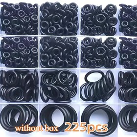 Resim 225 adet yüksek kaliteli kauçuk O-ring sınıflandırma kiti - 18 boyut, boru hatları için uygun, sızdırmazlık mühürleme, elastik mühürleme tasarımı, çoklu boyutlar, boru hatları, otomotiv ve mekanik su geçirmez mühürleme için uygundur 