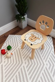 Resim Kaju Kids Çocuk Sandalyesi - Lisanslı Ürün - Doğal Ahşap - 3/4 Yaş 