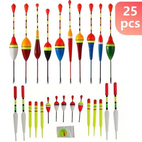 Resim 25 Parça Balıkçılık Şamandıra Seti - Karışım Boyutlar, Yüksek İtici Köpük Çubuklarla Uzun Kuyruklu Tasarım ile Artır 