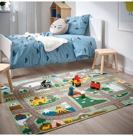 Resim Çocuk Halısı, Yeşil, 100x133 Cm Açık Bej 