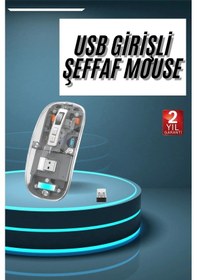 Resim Kablosuz Mouse Fare Şarjlı Bluetooth Wireless Çift Modlu Sessiz 55515886 