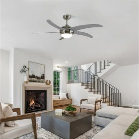 Resim Goodhome Hanki Aydınlatmalı Tavan Vantilatörü 132 cm 5 Kanat Gri Uzaktan Kumandalı 