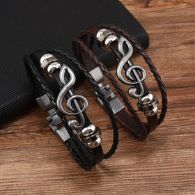Resim Müzik Nota Bileziği, Erkekler ve Kadınlar İçin, Çiftler İçin, Çok Katmanlı Moda Bileziği 