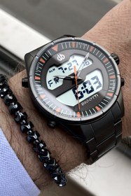 Resim Bigotti Orijinal Paslanmaz Çelik Kordon Erkek Kol Saati 5ATM Su Geçirmez Füme Renk Hediye Bileklik DKH4522C1 