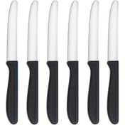 Resim 6 adet Şık Paslanmaz Çelik Yemek Bıçağı - Dişli Kenar, Bulaşık Makinesinde Güvenli, Domatesler, Atıştırmalıklar, Kahvaltı, Tatlar ve Daha Fazlası İçin Mükemmel, Çok Yönlü Kullanım, Kahvaltı Sofrası Eşyaları | Dişli Kenar Bıçaklar | Dayanıklı Sofra Eşyaları 