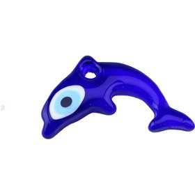 Resim Tahtakaletoptanci Cam Nazar Boncuğu Delikli Yunus Modeli Büyük Boy 