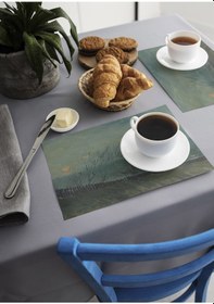 Resim Dekoratif Baskılı Keçe Amerikan Servisi, Supla 2'Li Servis Takım -388 Çok Renkli 