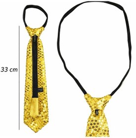 Resim Go İthalat Altın Renk Pul Payetli Işıltılı Parti Kravatı 33 Cm 0 - 99 