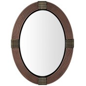 Resim Dekoratif Oval Ayna Örgülü Model Bakır 77 64 Çok Renkli 