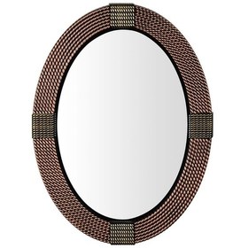 Resim Dekoratif Oval Ayna Örgülü Model Bakır 77 64 Çok Renkli 