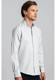 Resim Tudors Slim Fit Dar Kesim Uzun Kol Erkek Gömlek-23371 Beyaz 