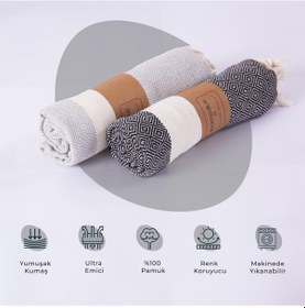 Resim Set Peştamal Elmas Siyah Gri 2'li 