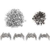 Resim Dadata 400PCS Sera Onarım Kiti 100 Cam Klipsleri W Tel Klipsleri 100Z Çakışan Klipsler ve 100 Sera Somun ve Cıvataları (Yurt Dışından) 