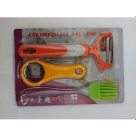 Resim 3 Parça Kapak Açıcı Yumurta Fırçası Ve Soyacak Set Mutfak Gereci 