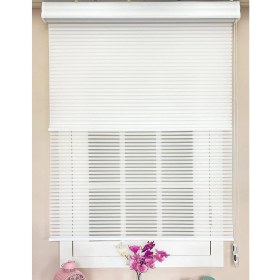 Resim Atölye Perde Düz Beyaz Kalın Çizgili 