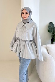 Resim Miso Tünel Detaylı Oversize Kap - Mint Yeşili 