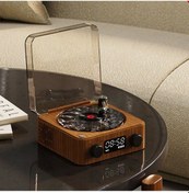 Resim Nostaljik Tasarımlı Led Işıklı Bluetooth Hoparlör Pikap Görünümlü 