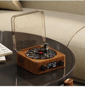 Resim Nostaljik Tasarımlı Led Işıklı Bluetooth Hoparlör Pikap Görünümlü 