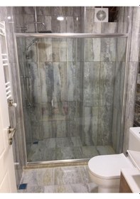 Resim Nokta Duşakabin Teknesiz Cam Duşakabin Düz 1 Sabit 1 Sürgülü Nd112 Şeffaf 