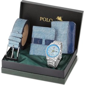 Resim Polo Air Erkek Kol Saati Cüzdan Kemer Kartlık Kombin Set PL-0830E2 Lacivert Set 