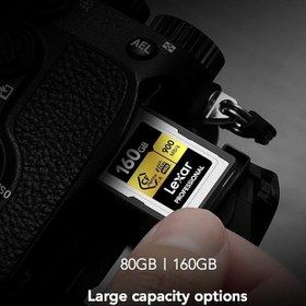 Resim Lexar 80GB Profesyonel CFexpress Tip A Altın Serisi Hafıza Kartı, 900MB/s'ye Kadar Okuma, Sinema Kalitesi 8K Video, Anma VPG 400 (LCAGOLD080G-RNENG) 