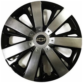 Resim Chevrolet Lacetti Uyumlu 15 Inç Piano Black Siyah Beyaz Renkli Jant Kapağı 4 Adet 