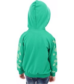 Resim Toontoy Kids Toontoy Erkek Çocuk Kapüşonlu Fermuarlı Baskılı Örme Hırka - 2 İplik Koyu Yeşil 