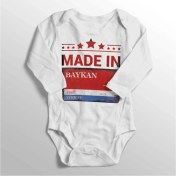 Resim Limon Unisex Bebek Beyaz Siirt Baykan Sokak Tabelası Baskılı Zıbın 