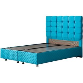 Resim Setaymobilya Baza, Duke Çift Kişilik Turkuaz Baza + Başlık, Mdf, Setay 