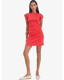 Resim DeFacto Bodycon Vücudu Saran Bisiklet Yaka Ribana Kolsuz Mini Yazlık Elbise C4513AX25SMRD135 
