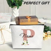 Resim Floral Tasarım ile Kişiselleştirilebilir Polyester Makyaj Çantası - Seyahat, Tuvalet Malzemeleri Depolama Düzenleyici ile Kapaklı, Hafif, Katlanabilir, Makine Yıkanabilir, Solmaya Dayanıklı - Gelinlik Partisi Hediyesi, Makyaj Seyahat Çantası için İdeal 