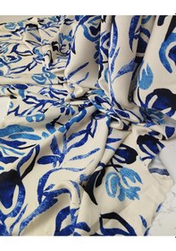 Resim Mavi Siyah Renklerde Pamuk Viskon Kumaş En 150 Cm X Boy 200 Cm -10554 Çok Renkli 