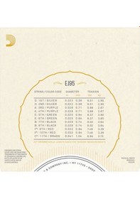 Resim D'addario Ej95 Ud Tel Set Silverplated Wound 