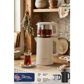 Resim Premier Ptp 3418 2in1 Çay Makinesi & Su Isıtıcı Özellikli - 304 Paslanmaz Çelik, Çift Katmanlı 