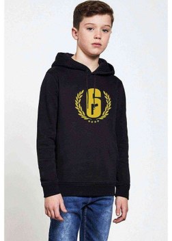 Araba Old School Baskılı Unisex Çocuk Kapüşonlu Siyah Sweatshirt Siyah