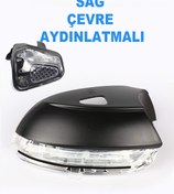 Resim Volkswagen Jetta 2012 - 2018 Ayna Sinyali Sağ Yolcu tarafı Çevre Aydınlatmalı - 3C8949102E 