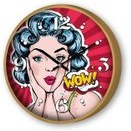 Resim Popart Duvar Saati Kırmızı 30 Cm 