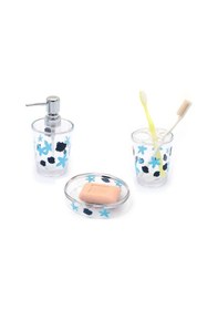 Resim BENEKLİ DESEN 3 LÜ BANYO SETİ AKRİLİK Şeffaf 