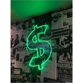 Resim Dolar Şekilli Neon Pleksi Tabela 